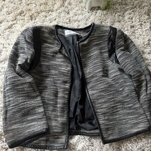 Calvin Klein Black and White business, casual blazer Tweed Jacket
